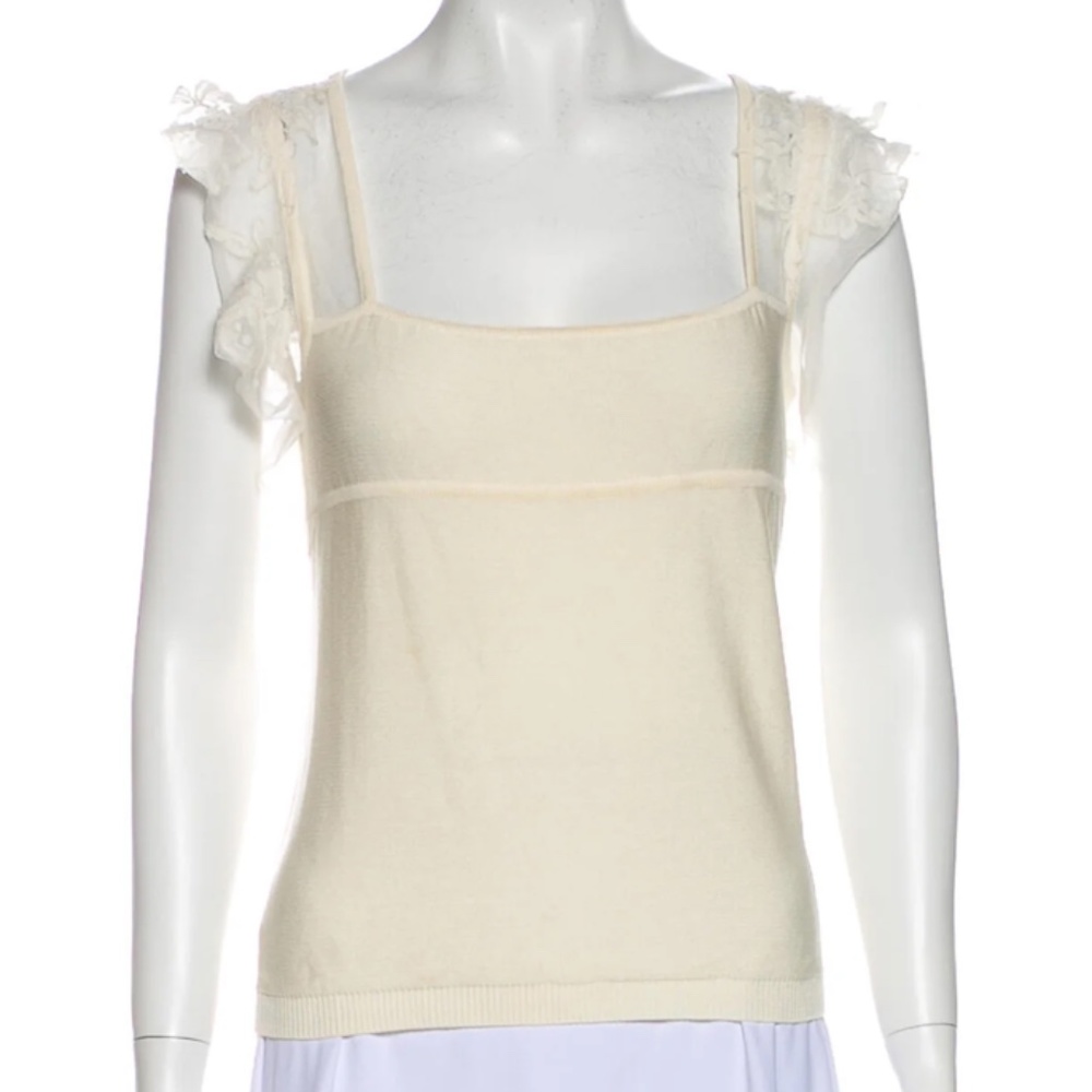 VALENTINO Square Neckline Short Sleeve Top